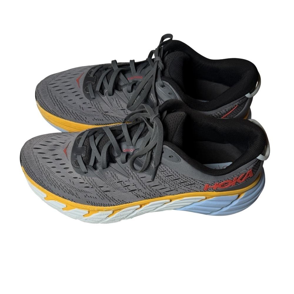 Hoka Gaviota 4 Men's Size 12 Castlerock Anthracite Gray Orange Running